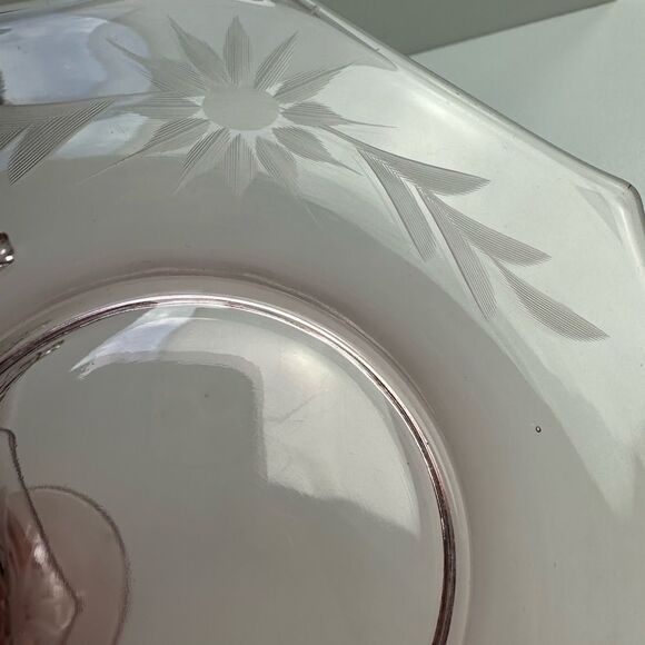 Various Vintage Pink Depression Glass Collection Plates, Dish, Serving Items - Picture 12 of 15